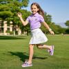 imageFelix ampamp Flora ToddlerLittle Kid Girls Running Shoes Glitter Sneakers Princess Fashion Casual Sports ShoesBs822dark Purple