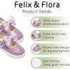 imageFelix ampamp Flora ToddlerLittle Kid Girls Running Shoes Glitter Sneakers Princess Fashion Casual Sports ShoesBs822dark Purple