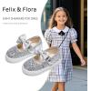 imageFelix ampamp Flora ToddlerLittle Kid Girls Running Shoes Glitter Sneakers Princess Fashion Casual Sports ShoesBs822silver