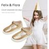 imageFelix ampamp Flora ToddlerLittle Kid Girls Running Shoes Glitter Sneakers Princess Fashion Casual Sports ShoesBs829gold