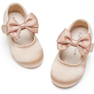 imageFelix ampamp Flora Toddler Girl Dress Shoes  Flower Girl Ballet Flats School Wedding PartyB903s Dark Nude