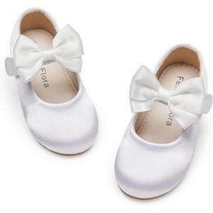 imageFelix ampamp Flora Toddler Girl Dress Shoes  Flower Girl Ballet Flats School Wedding PartyB903s White