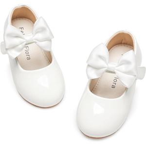 imageFelix ampamp Flora Toddler Girl Dress Shoes  Flower Girl Ballet Flats School Wedding PartyB903white