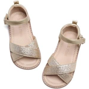 imageFelix ampamp Flora Toddler Girl Sandals  Flower Girl Dress Shoes Open Toe Little Kid Summer FlatsBc205 Gold