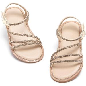 imageFelix ampamp Flora Toddler Girl Sandals  Flower Girl Dress Shoes Open Toe Little Kid Summer FlatsBc276gold
