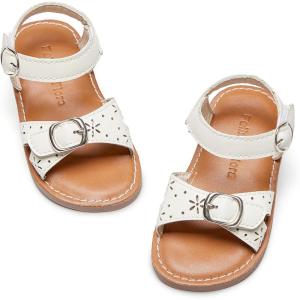 imageFelix ampamp Flora Toddler Girl Sandals  Flower Girl Dress Shoes Open Toe Little Kid Summer FlatsBc316ivory White