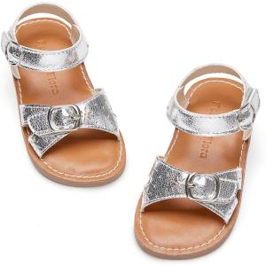 imageFelix ampamp Flora Toddler Girl Sandals  Flower Girl Dress Shoes Open Toe Little Kid Summer FlatsBc316silver