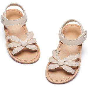 imageFelix ampamp Flora Toddler Girl Sandals  Flower Girl Dress Shoes Open Toe Little Kid Summer FlatsBc325apricot