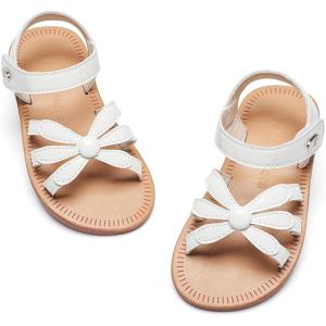 imageFelix ampamp Flora Toddler Girl Sandals  Flower Girl Dress Shoes Open Toe Little Kid Summer FlatsBc325pl White
