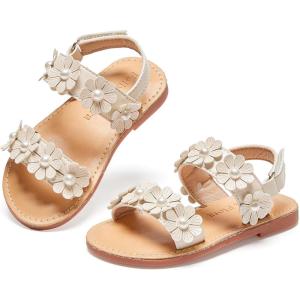 imageFelix ampamp Flora Toddler Girl Sandals  Flower Girl Dress Shoes Open Toe Little Kid Summer FlatsBc330beige