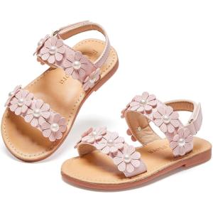 imageFelix ampamp Flora Toddler Girl Sandals  Flower Girl Dress Shoes Open Toe Little Kid Summer FlatsBc330pink