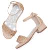 imageFelix ampamp Flora Girls Sandals Low Heels Open Toe Flower Girl Dress ShoesBq01champagne Gold