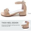 imageFelix ampamp Flora Girls Sandals Low Heels Open Toe Flower Girl Dress ShoesBq01champagne Gold