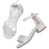imageFelix ampamp Flora Girls Sandals Low Heels Open Toe Flower Girl Dress ShoesBq01silver