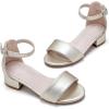 imageFelix ampamp Flora Girls Sandals Low Heels Open Toe Flower Girl Dress ShoesBq02gold