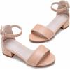 imageFelix ampamp Flora Girls Sandals Low Heels Open Toe Flower Girl Dress ShoesBq02nude
