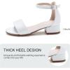 imageFelix ampamp Flora Girls Sandals Low Heels Open Toe Flower Girl Dress ShoesBq02white