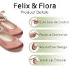 imageFelix ampamp Flora Girls Toddler Little Ballet Shoes  Flower Girls Mary Jane Flats Dress Shoes Party WeddingB836brown