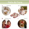 imageFelix ampamp Flora Girls Toddler Little Ballet Shoes  Flower Girls Mary Jane Flats Dress Shoes Party WeddingB836brown