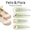 imageFelix ampamp Flora Girls Toddler Little Ballet Shoes  Flower Girls Mary Jane Flats Dress Shoes Party WeddingB836dark Nude