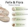 imageFelix ampamp Flora Girls Toddler Little Ballet Shoes  Flower Girls Mary Jane Flats Dress Shoes Party WeddingB836gl Gold