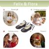 imageFelix ampamp Flora Girls Toddler Little Ballet Shoes  Flower Girls Mary Jane Flats Dress Shoes Party WeddingB836glitter Black