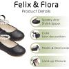 imageFelix ampamp Flora Girls Toddler Little Ballet Shoes  Flower Girls Mary Jane Flats Dress Shoes Party WeddingB836glitter Black