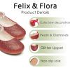 imageFelix ampamp Flora Girls Toddler Little Ballet Shoes  Flower Girls Mary Jane Flats Dress Shoes Party WeddingB836glitter Red
