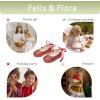 imageFelix ampamp Flora Girls Toddler Little Ballet Shoes  Flower Girls Mary Jane Flats Dress Shoes Party WeddingB836glitter Red