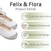 imageFelix ampamp Flora Girls Toddler Little Ballet Shoes  Flower Girls Mary Jane Flats Dress Shoes Party WeddingB836grey