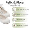 imageFelix ampamp Flora Girls Toddler Little Ballet Shoes  Flower Girls Mary Jane Flats Dress Shoes Party WeddingB836ivory White
