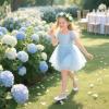 imageFelix ampamp Flora Girls Toddler Little Ballet Shoes  Flower Girls Mary Jane Flats Dress Shoes Party WeddingB836light Blue
