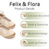 imageFelix ampamp Flora Girls Toddler Little Ballet Shoes  Flower Girls Mary Jane Flats Dress Shoes Party WeddingB836light Gold