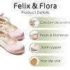 imageFelix ampamp Flora Girls Toddler Little Ballet Shoes  Flower Girls Mary Jane Flats Dress Shoes Party WeddingB836pink