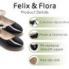 imageFelix ampamp Flora Girls Toddler Little Ballet Shoes  Flower Girls Mary Jane Flats Dress Shoes Party WeddingB836pl Black