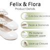 imageFelix ampamp Flora Girls Toddler Little Ballet Shoes  Flower Girls Mary Jane Flats Dress Shoes Party WeddingB836pl White
