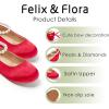 imageFelix ampamp Flora Girls Toddler Little Ballet Shoes  Flower Girls Mary Jane Flats Dress Shoes Party WeddingB836red