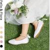 imageFelix ampamp Flora Girls Toddler Little Ballet Shoes  Flower Girls Mary Jane Flats Dress Shoes Party WeddingB836white