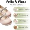 imageFelix ampamp Flora Girls Toddler Little Ballet Shoes  Flower Girls Mary Jane Flats Dress Shoes Party WeddingB862dark Nude