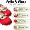 imageFelix ampamp Flora Girls Toddler Little Ballet Shoes  Flower Girls Mary Jane Flats Dress Shoes Party WeddingB862red