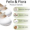 imageFelix ampamp Flora Girls Toddler Little Ballet Shoes  Flower Girls Mary Jane Flats Dress Shoes Party WeddingB862white