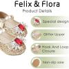 imageFelix ampamp Flora Girls Toddler Little Ballet Shoes  Flower Girls Mary Jane Flats Dress Shoes Party WeddingB871gold