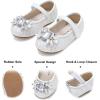 imageFelix ampamp Flora Girls Toddler Little Ballet Shoes  Flower Girls Mary Jane Flats Dress Shoes Party WeddingB871white