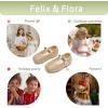 imageFelix ampamp Flora Girls Toddler Little Ballet Shoes  Flower Girls Mary Jane Flats Dress Shoes Party WeddingB883glitter Gold