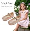 imageFelix ampamp Flora Girls Toddler Little Ballet Shoes  Flower Girls Mary Jane Flats Dress Shoes Party WeddingB883glitter Pink