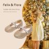 imageFelix ampamp Flora Girls Toddler Little Ballet Shoes  Flower Girls Mary Jane Flats Dress Shoes Party WeddingB889gold