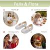 imageFelix ampamp Flora Girls Toddler Little Ballet Shoes  Flower Girls Mary Jane Flats Dress Shoes Party WeddingB889silver