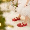 imageFelix ampamp Flora Toddler Flower Girl Dress Shoes  Girl Ballet Flats Party School Shoes WeddingB802glitter Red