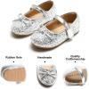 imageFelix ampamp Flora Toddler Flower Girl Dress Shoes  Girl Ballet Flats Party School Shoes WeddingB802glitter Silver