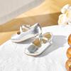 imageFelix ampamp Flora Toddler Flower Girl Dress Shoes  Girl Ballet Flats Party School Shoes WeddingB863silver